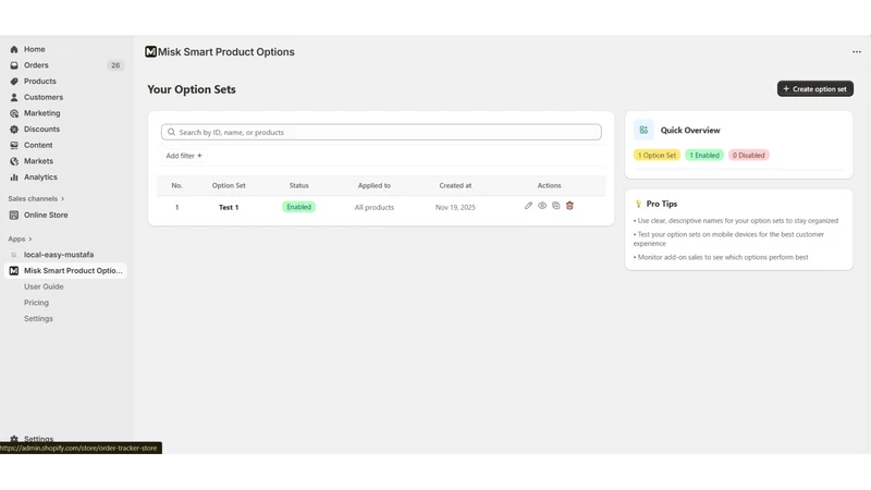 Misk Variant & Product Options