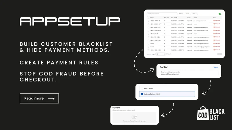 Cash on Delivery Blacklist •AS