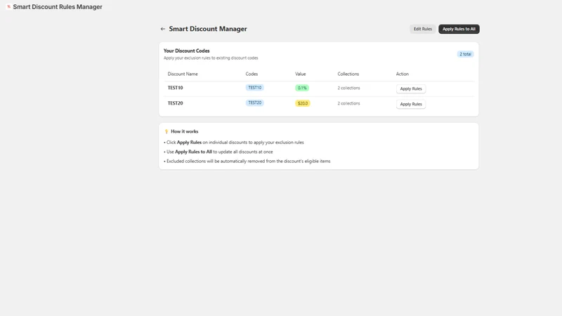 Smart Discount Rules Manager
