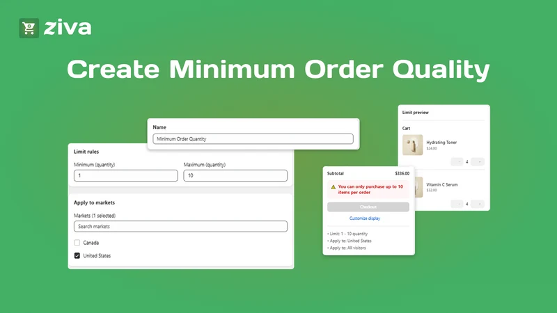 Ziva ‑ Order Limits Quantity