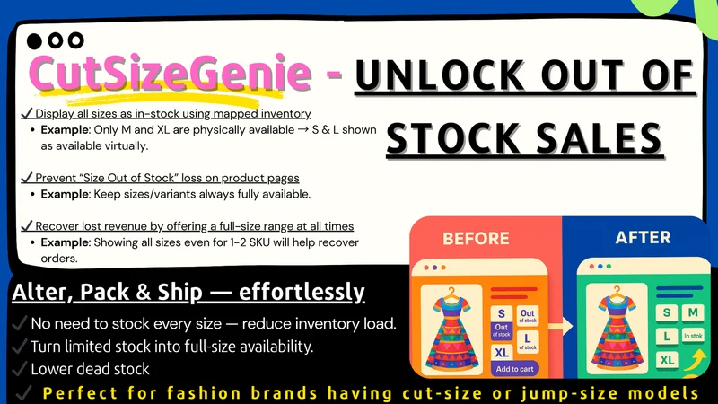 CutSizeGenie Sell OOS Sizes
