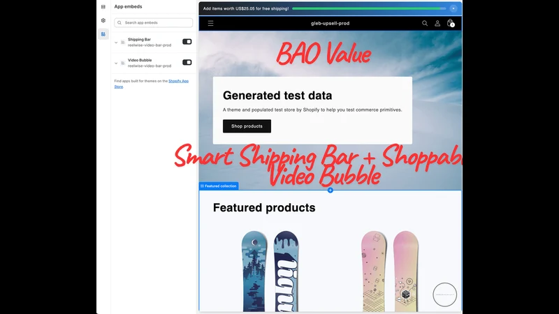 ReelWise: Video Upsell & Bar