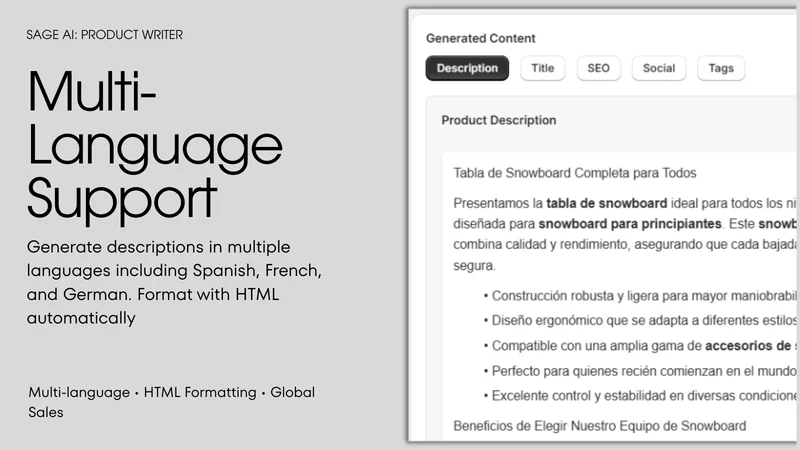 Sage AI: Product Writer
