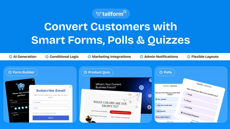 T: Form Builder + Product Quiz