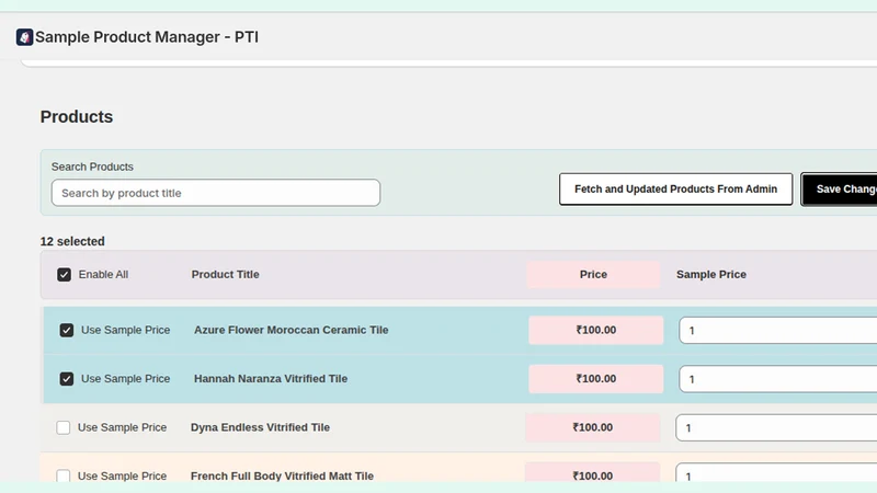 Sample Product Manager ‑ PTI