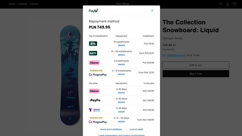 PayU GPO — Credit Widget