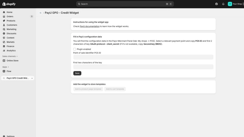 PayU GPO — Credit Widget