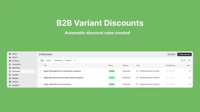 Goldy B2B Variant Discounts