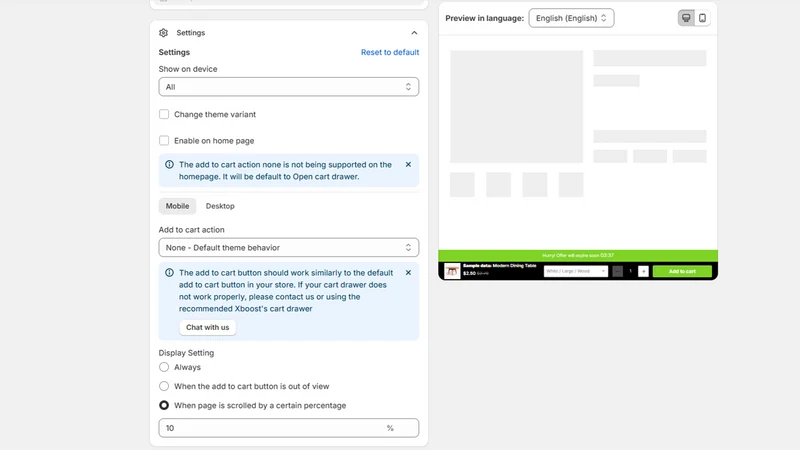 XB: Sticky Add To Cart Button