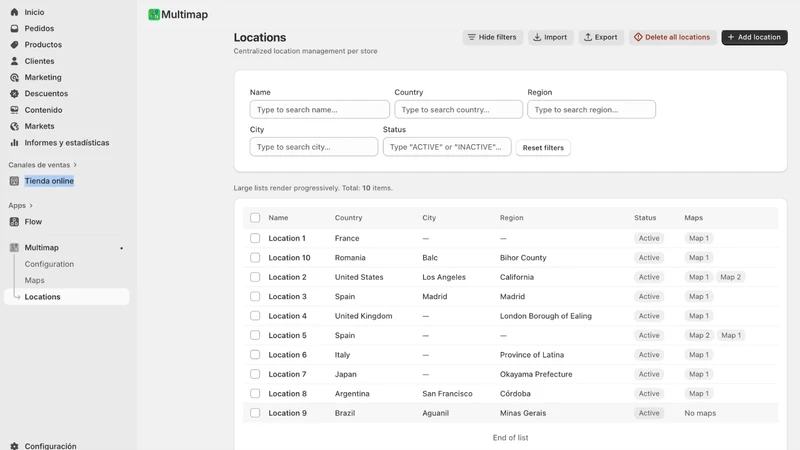 Multimaps store locator