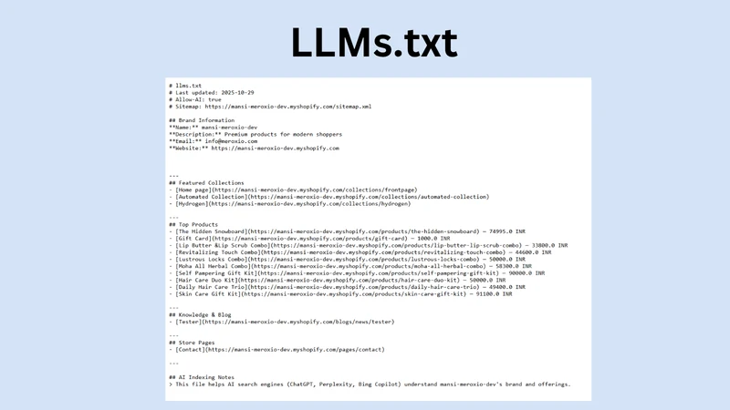 LLMS.txt : AI Optimization