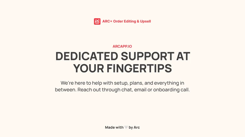 Arc: Order Editing & Upsell