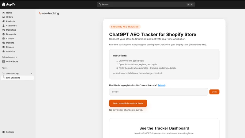 Shumbird ‑ AI traffic tracking