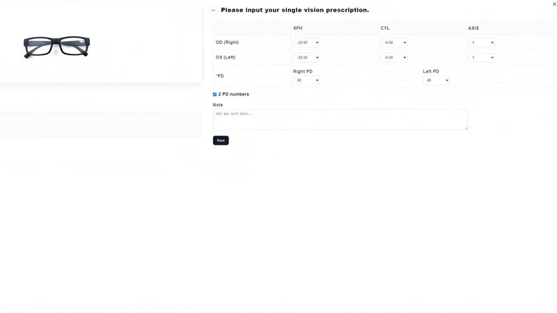 VX: Prescription Lens Tool