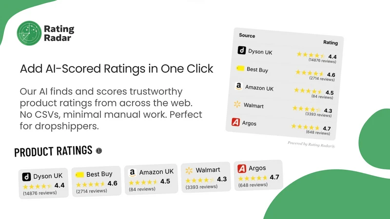 Rating Radar | AI Star Ratings