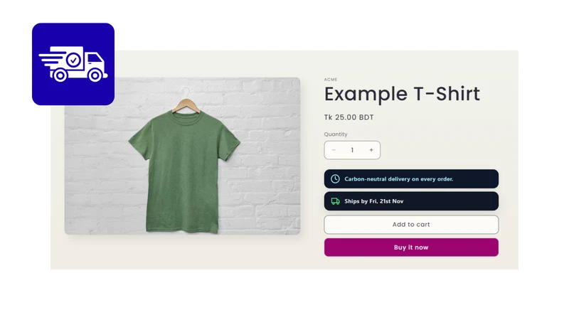 Estimatery ‑ Delivery Date ETA