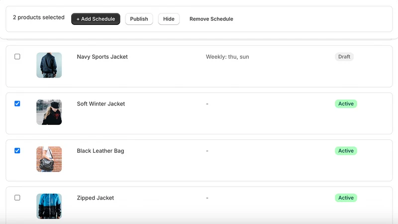 Schedora: Schedule Products