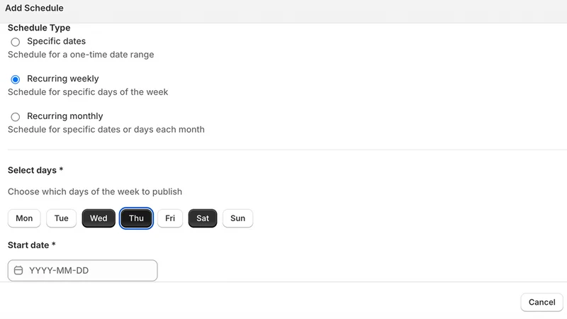 Schedora: Schedule Products