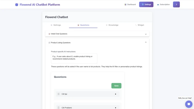 Flowend AI Chatbot