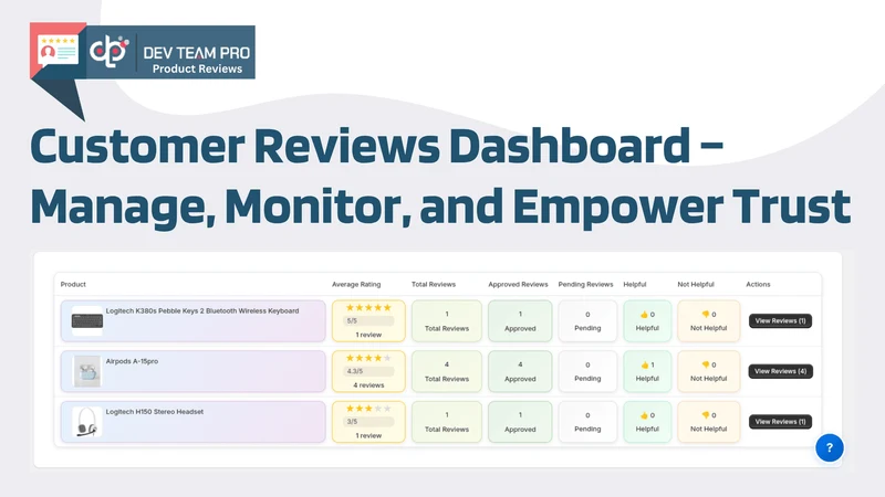 DevTeamPro: Product Reviews