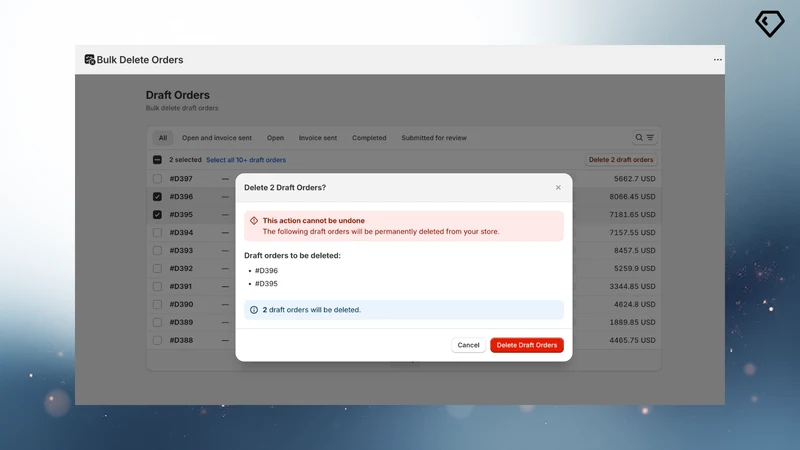 Bulk Delete Orders