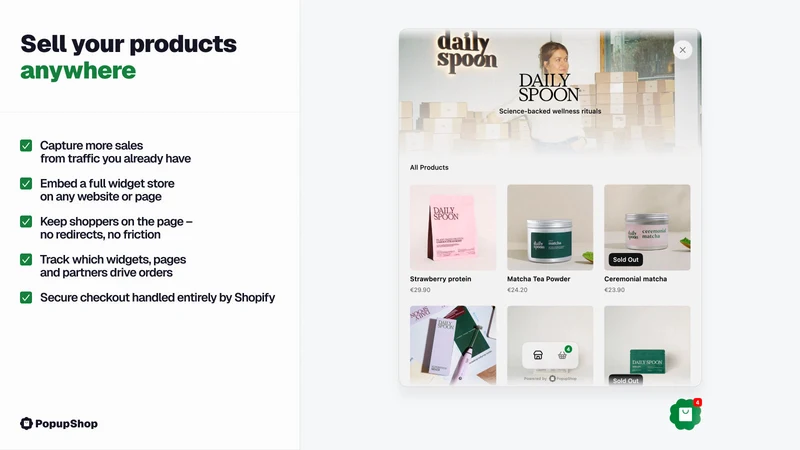 PopupShop ‑ Sell on Any Site