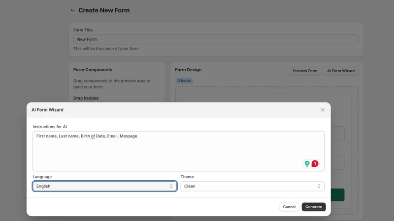 OIX ‑ AI Custom Form Builder