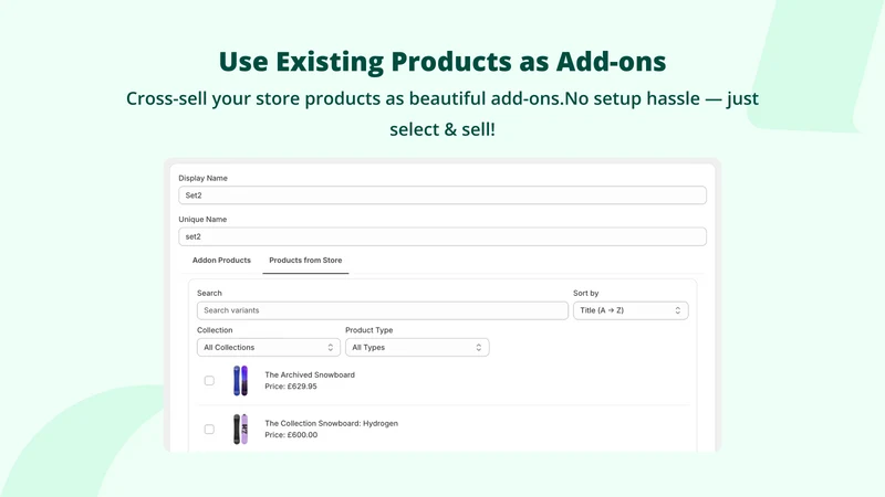 HD ‑ Addons & Product Options