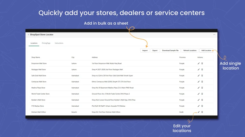 ShopSpot Store Locator
