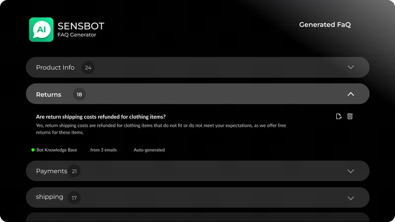 Sensbot AI FAQ Generator