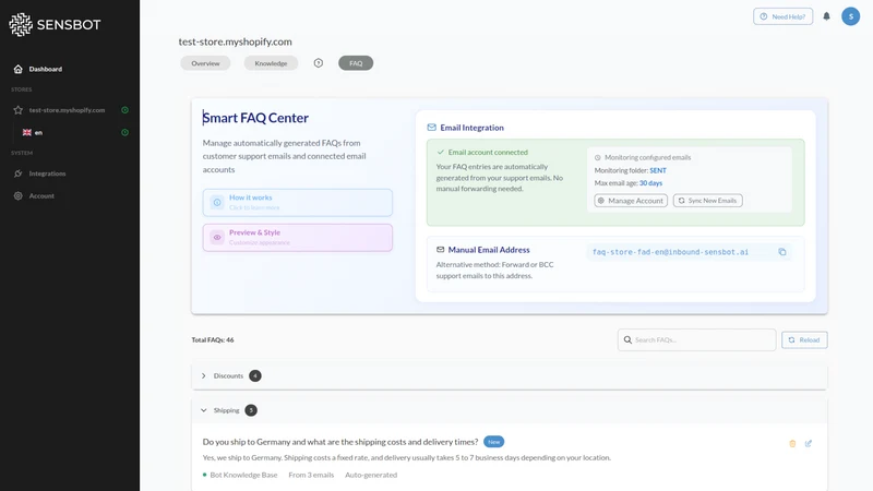 Sensbot AI FAQ Generator