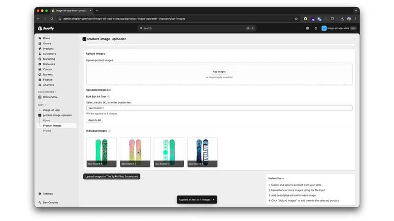 Bulk Image Upload & Alt Text