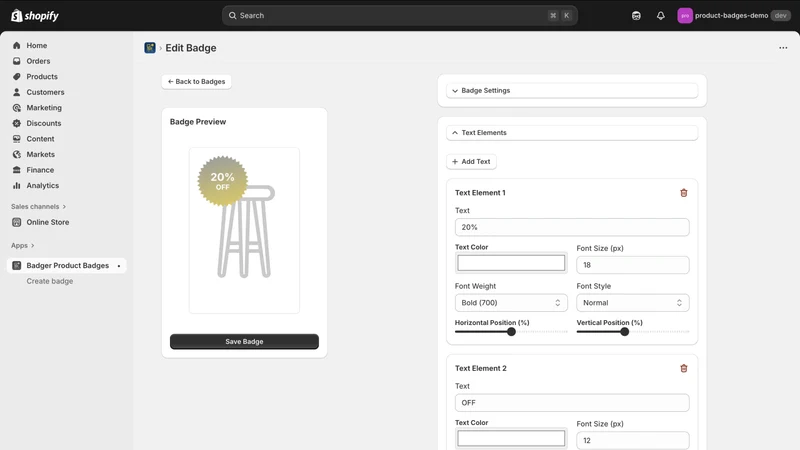 BADGER Animated Product Badges