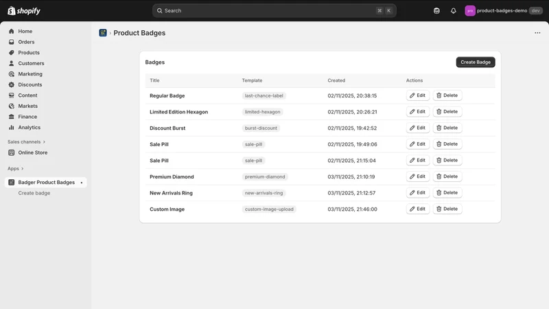 BADGER Animated Product Badges