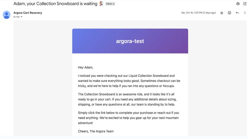 Argora ‑ Cart Recovery