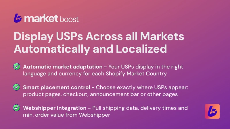 Market Boost ‑ USP optimizer