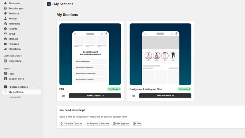 FLOOW Sections