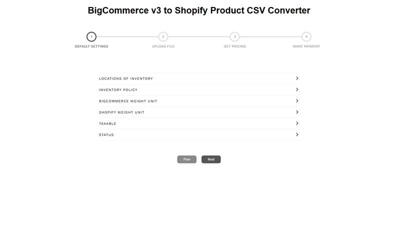 Vostari Converter: BigCommerce