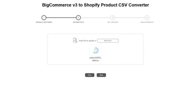 Vostari Converter: BigCommerce