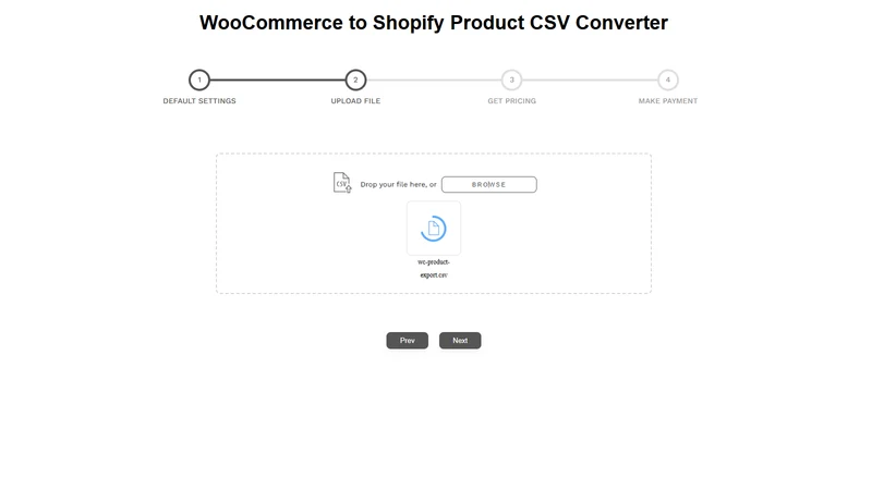 Vostari CSV converter: Woo