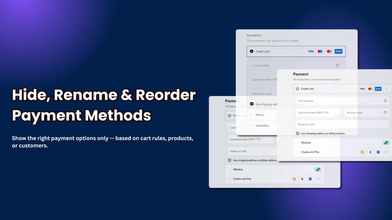 Hide & Sort Payment Methods