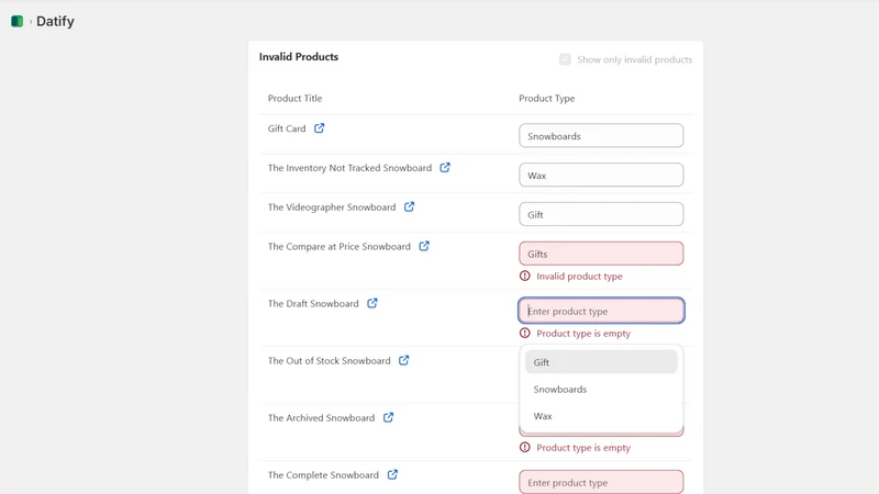 Datify Product Data Management
