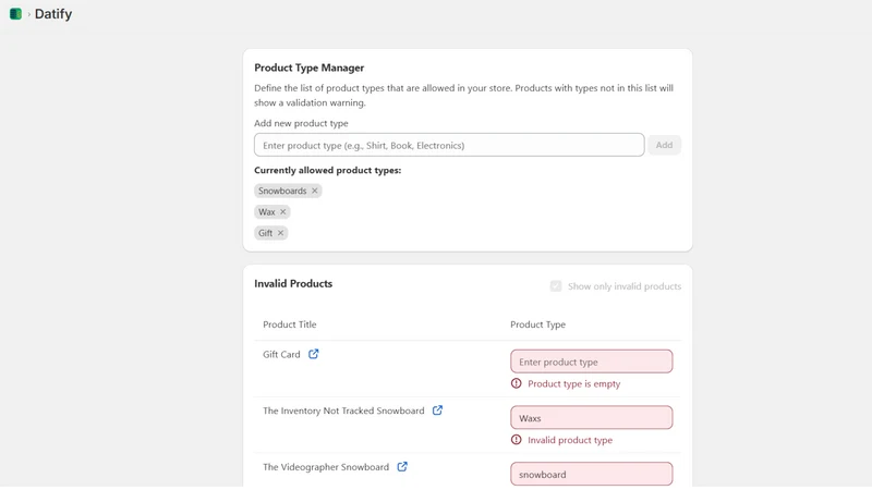 Datify Product Data Management