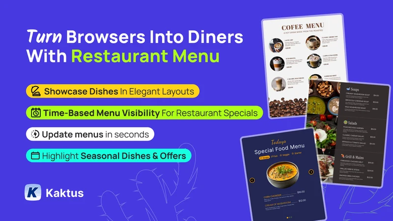 K: Restaurant Menu