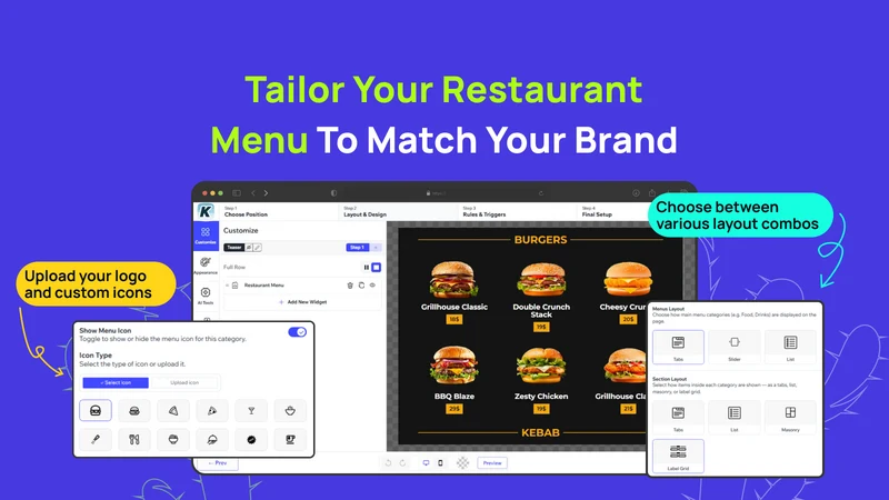 K: Restaurant Menu