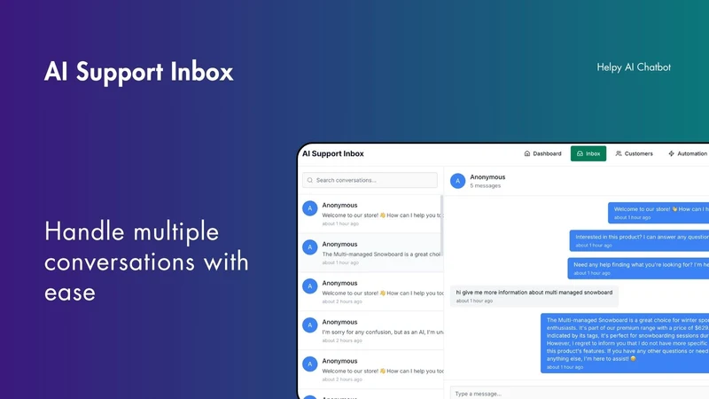 Helpy AI Chatbot and Live chat