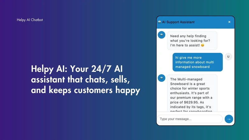 Helpy AI Chatbot and Live chat