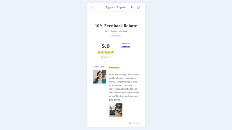 Virthium Feedback Rebates