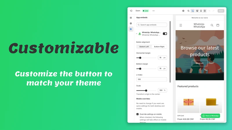 Whats Up: Customer Chat Button
