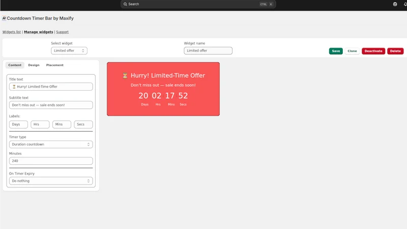 Countdown Timer Bar